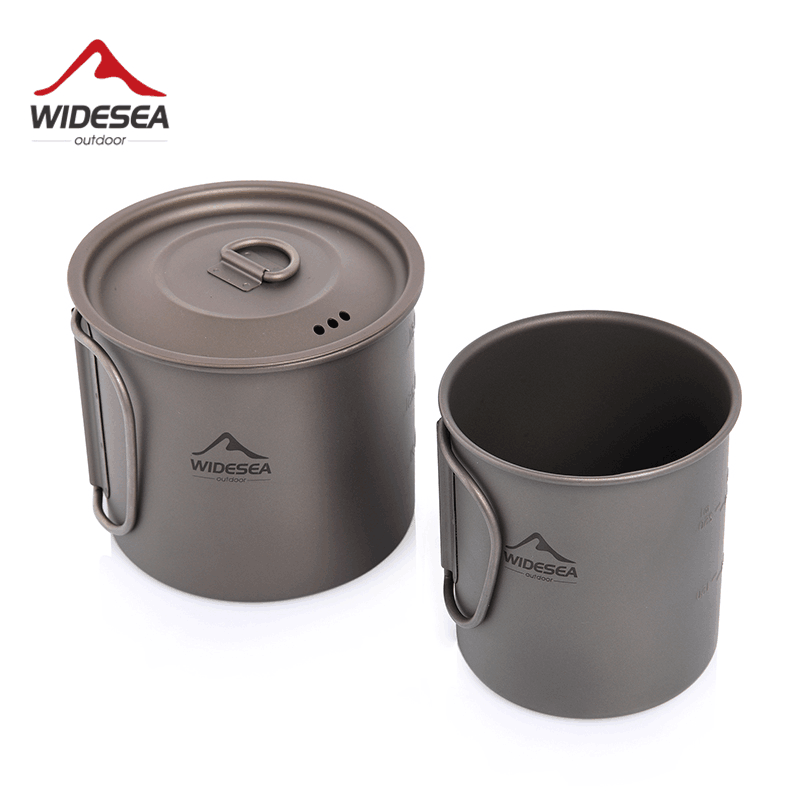 Camping Cooking Trangia - ワイドシーキャンプマグチタンカップ観光食器ピクニック用品アウトドアキッチン用品旅行調理セット調理器具ハイキング