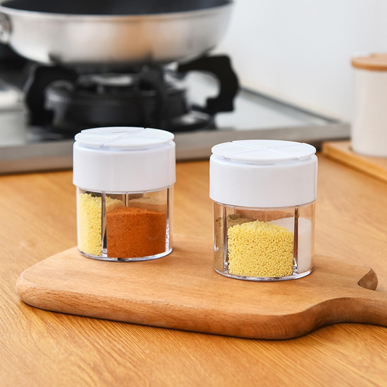 Camping Cooking Easy - 調味料容器 蓋穴付き透明塩容器 お手入れ簡単 キャンプ用キッチン用品 ピクニック バーベキュー
