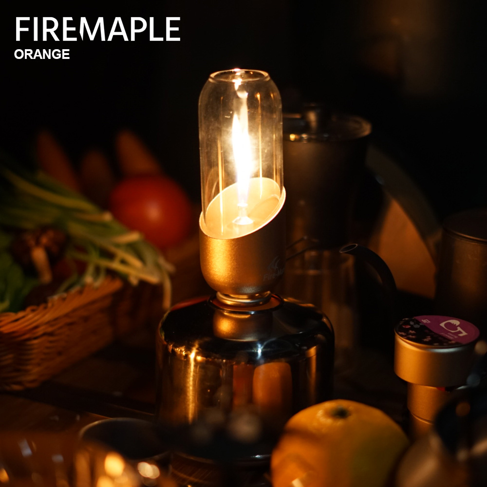 Camping Cooking Fuel - Fire mapleオレンジガスランタン、キャンプ、ハイキング、バックパッキング用の屋外アイソブタンフューエルライト、ロマンティックビアンガスランプ