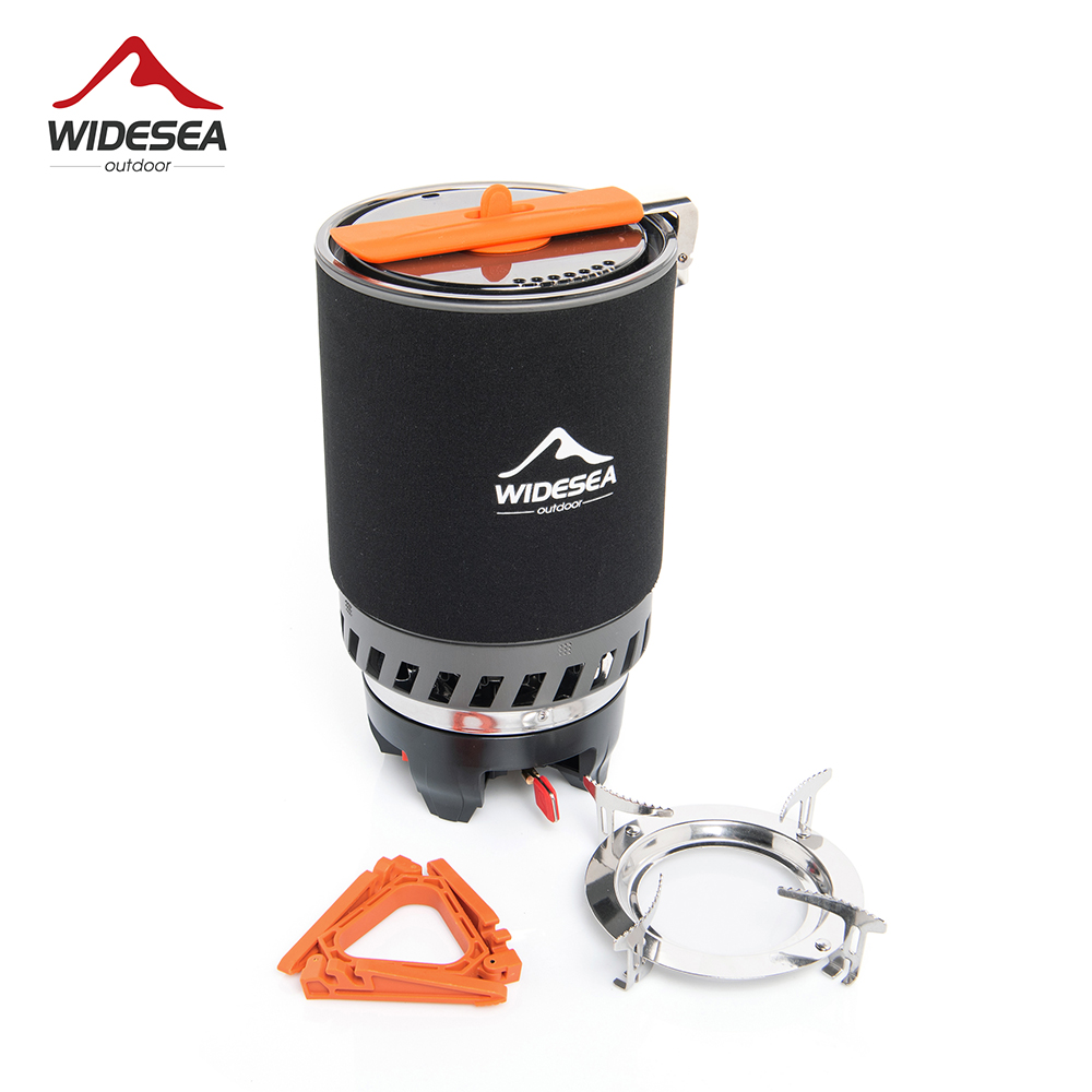 Camping Cooking Set 2 Person - ワイドシーキャンプクッキングシステム 熱交換器付き アウトドアガスバーナーストーブ ツーリストポットセット カップ食器 調理器具