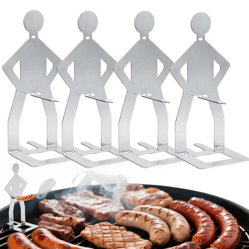 Camping Cooking Fuel - キャンプ用品 304ステンレス鋼製BBQストロングマンソーセージホルダー 楽しいソーセージグリル 再利用可能で洗いやすいホットドッググリル