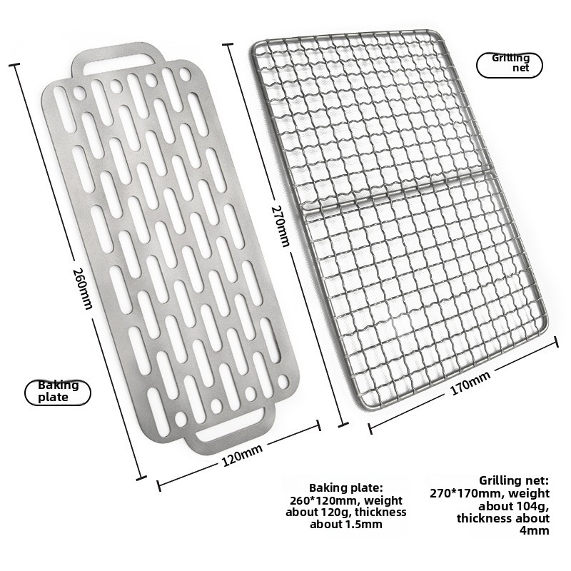 Camping Cooking Mesh - 純チタングリルメッシュ 屋外バーベキューピクニック用 再利用可能な非ステンレス鋼の調理グリッド 魚肉用 軽量キャンプ用