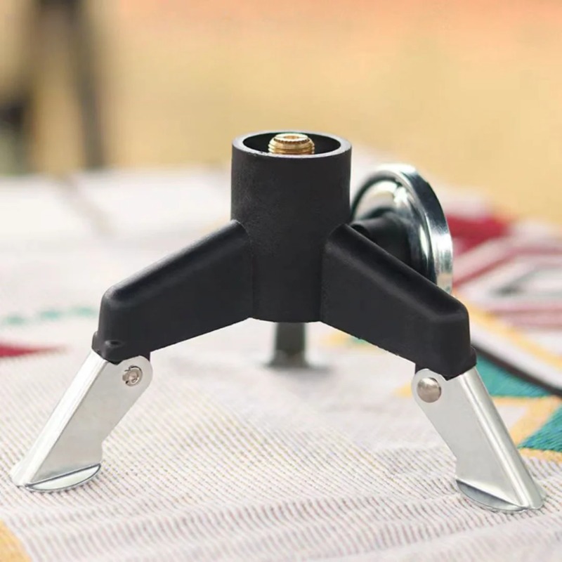 Camping Cooking Tripod - キャンプ用ガスストーブアダプターコネクター ポータブル折りたたみ式タンク三脚スタンド ステンレス製 アウトドアハイキング バックパッキング クッキングギア