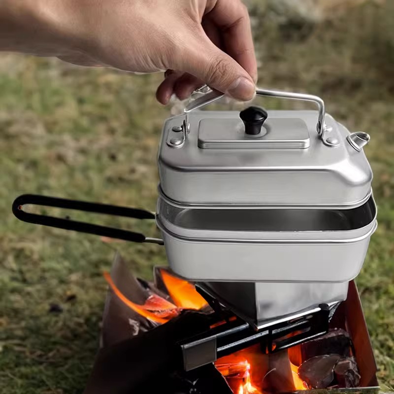 Camping Cooking Kettle - 超軽量ポータブルピクニックケトル、キャンプティーポット、コーヒーポット、汚れ、屋外調理、釣り、ハイキングキャンプ、キッチン、観光、ケトル