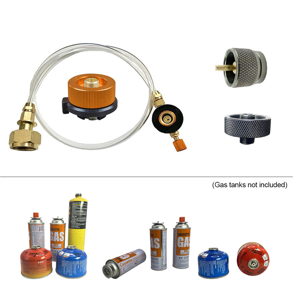 Camping Cooking Gas Stove - 屋外ガスストーブ詰め替えアダプター、キャンプ用ガスタンクファーネスコネクター、シリンダー充填アダプターアクセサリー、バルブコンバーター