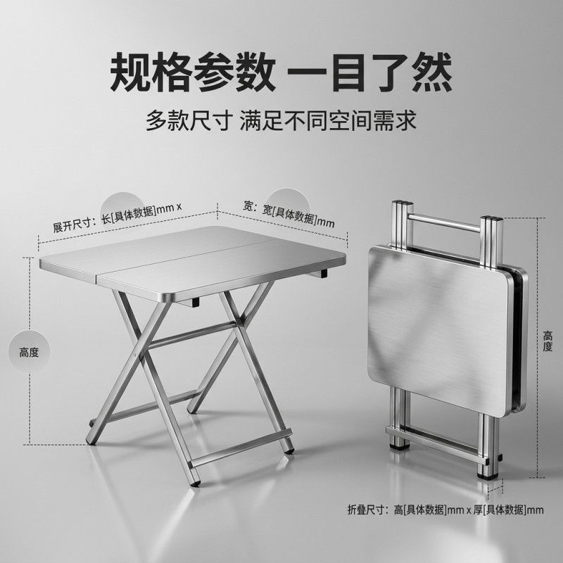 Camping Cooking Table - ステンレス製折りたたみ式キャンプテーブル ポータブル頑丈なアウトドアテーブル ピクニック、ハイキング、パティオ、裏庭での調理や食事に最適