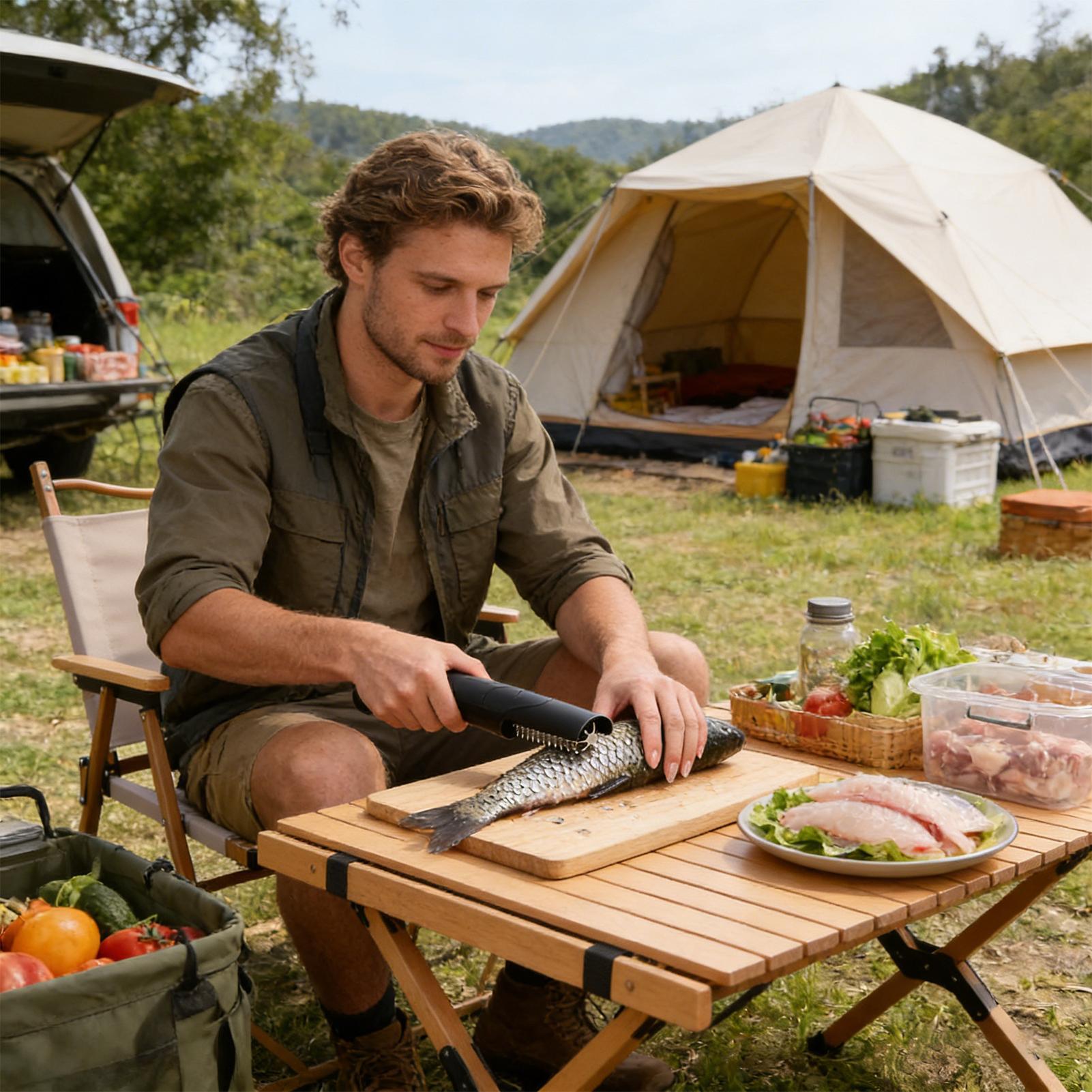 Camping Cooking Meals - 魚鱗除去器 コードレス ハンドヘルド シュレッダー ポータブル スケーラー