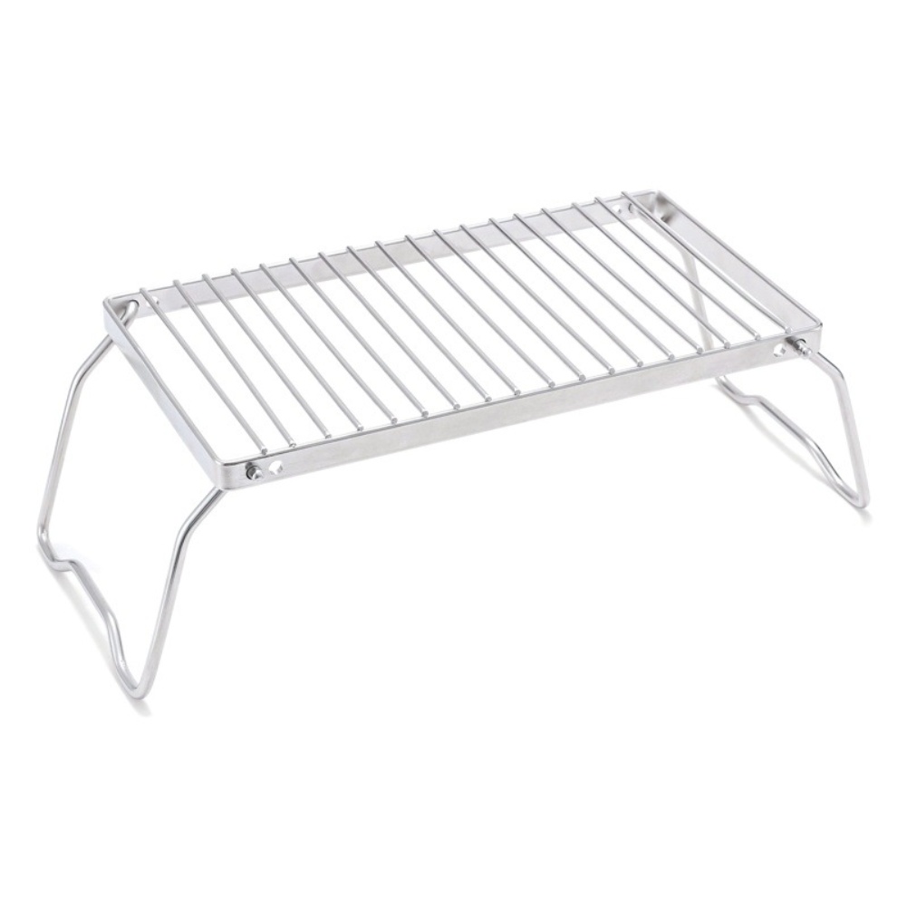 Camping Cooking Mesh - 高さ調節可能なステンレス製キャンプグリルラック、折りたたみ式デザインと頑丈なメッシュ構造でアウトドアクッキングに最適