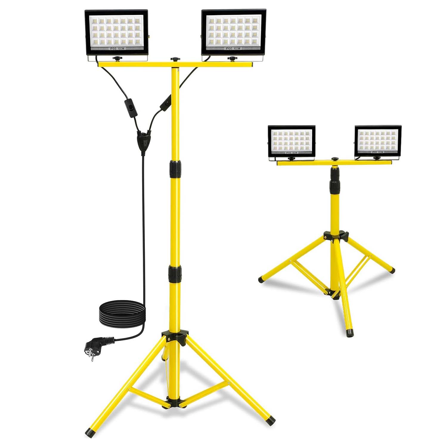 Camping Cooking Tripod - LED作業灯 スタンド付き 調整可能 6000K IP66 キャンプ