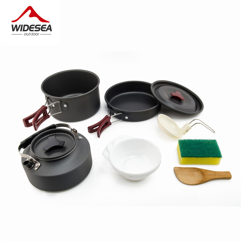 Camping Cooking Trangia - Widesea キャンプ調理器具セットアウトドアポット食器キット調理水ケトルパン旅行カトラリー器具ハイキングピクニック用品