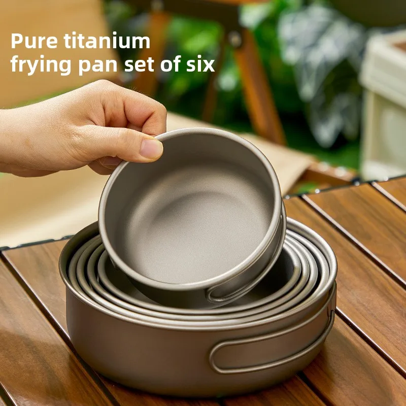 Camping Cooking Mesh - チタンアウトドアポットセットピクニックキャンプセット食器折りたたみ軽量ポータブルスープポット調理ポットセット