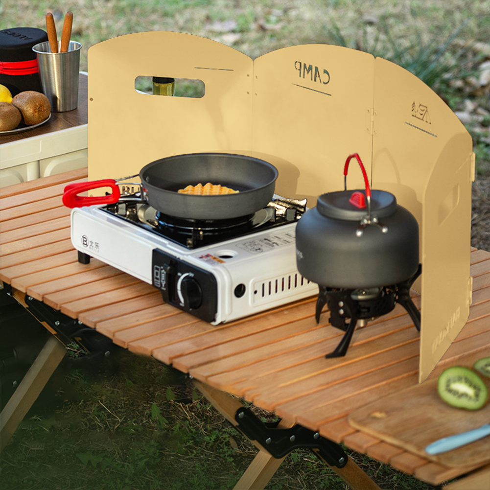 Camping Cooking Fuel - 折りたたみ式キャンプガスストーブフロントガラス収納層付きガスストーブ防風スクリーン超軽量ポータブルキャンプアクセサリー