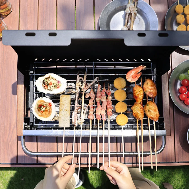 軽量折りたたみ式炭火グリル、金属製グリル、組立不要、キャンプ - Camping Cooking Requirements のレビューと価格
