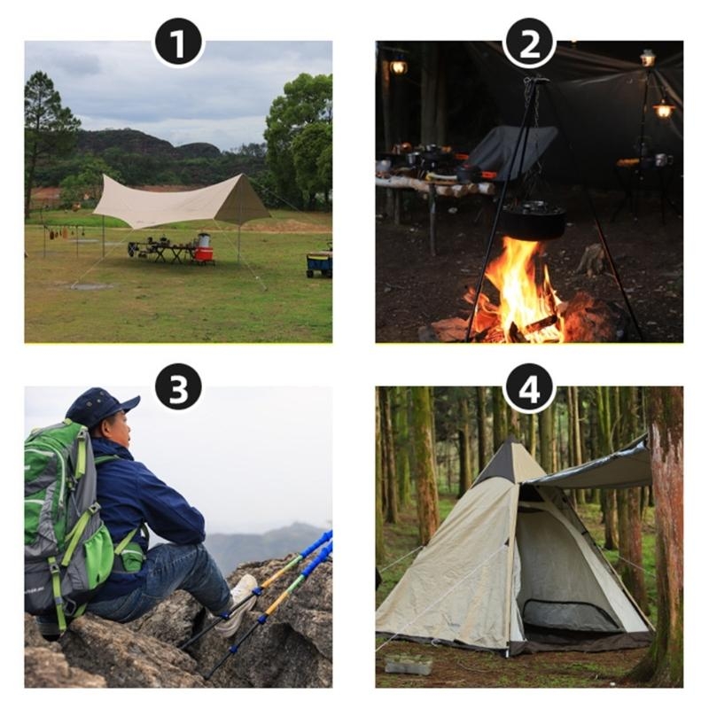 ポータブルキャンプ三脚、アルミニウム合金キャンプファイヤーク - Camping Cooking Tripod のレビューと価格