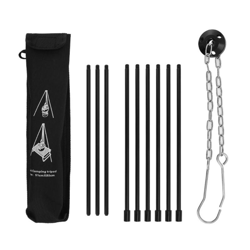 ポータブルキャンプ三脚、アルミニウム合金キャンプファイヤーク - Camping Cooking Tripod のレビューと価格