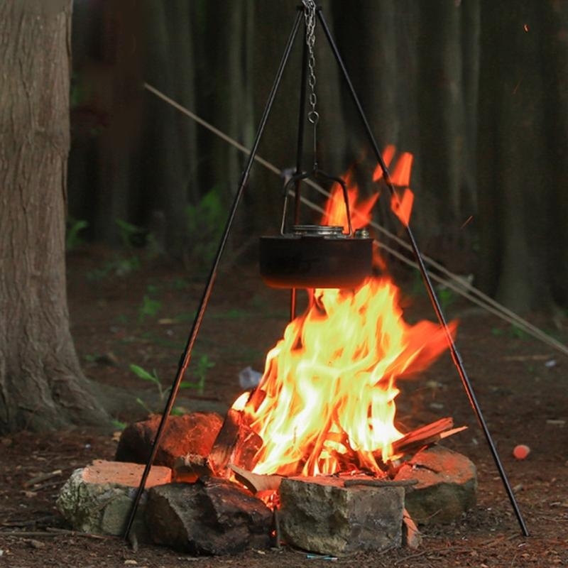 ポータブルキャンプ三脚、アルミニウム合金キャンプファイヤーク - Camping Cooking Tripod のレビューと価格