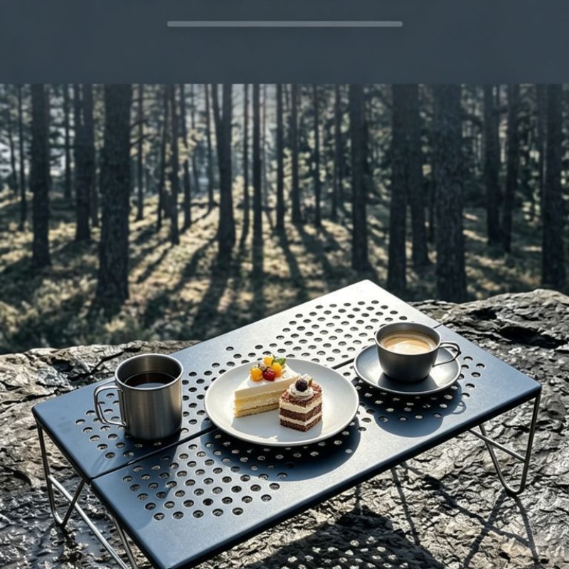 ポータブル折りたたみ式キャンプテーブル ステンレス製 軽量  - Camping Cooking Table のレビューと価格