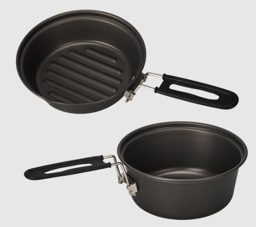 軽量アルミ合金キャンプ調理器具セット 3 ピースポットパンケ - Camping Cooking Kettle のレビューと価格