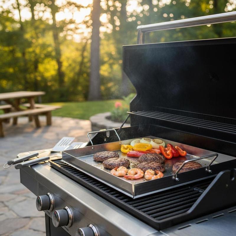 ユニバーサルフラットトップグリドル 18x16インチ キャン - Camping Cooking With Gas のレビューと価格