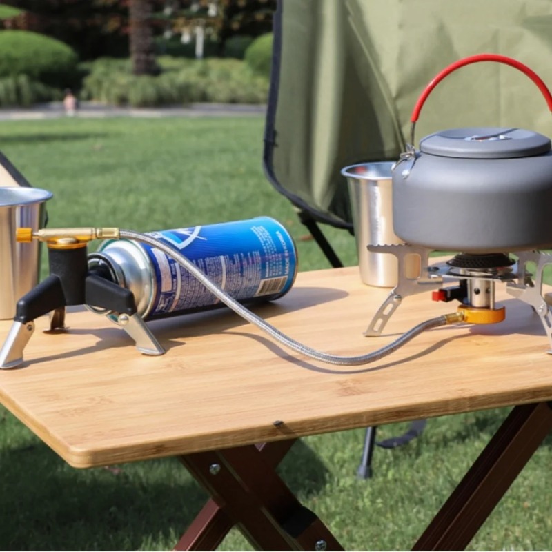 キャンプ用ガスストーブアダプターコネクター ポータブル折りた - Camping Cooking Tripod のレビューと価格