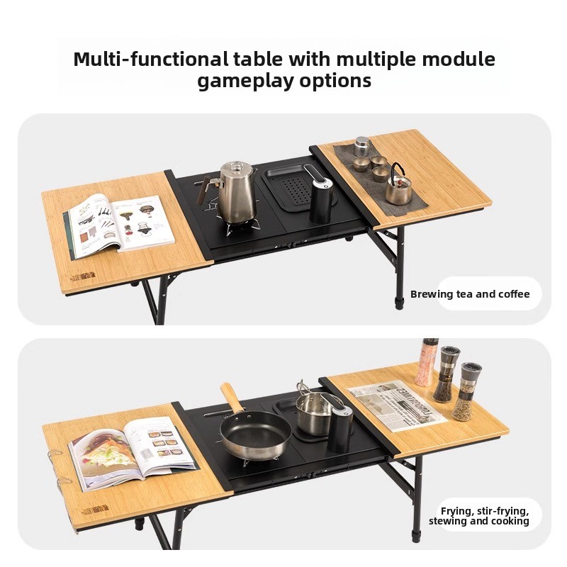 アルミ製IGTキャンプテーブル、高さ調節可能な折りたたみピク - Camping Cooking Table のレビューと価格