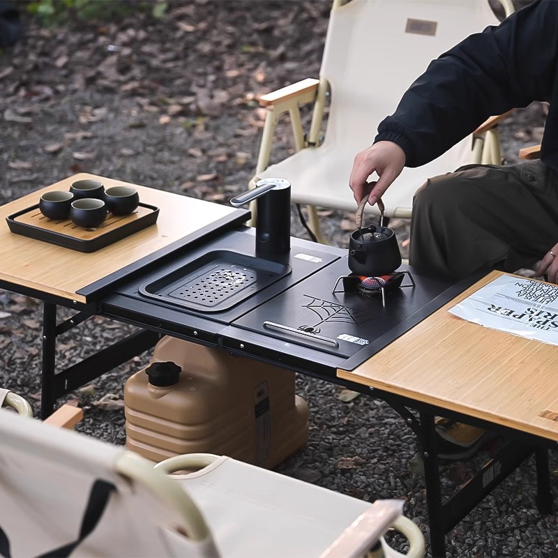 アルミ製IGTキャンプテーブル、高さ調節可能な折りたたみピク - Camping Cooking Table のレビューと価格