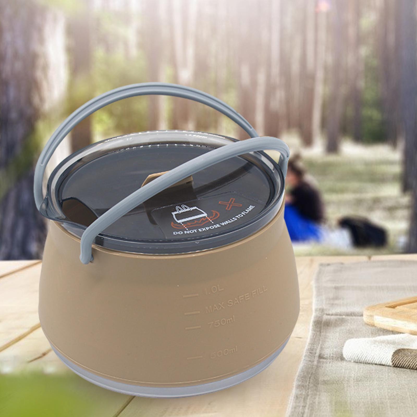 折りたたみ式キャンプ用シリコン製調理鍋 旅行用折りたたみケト - Camping Cooking Kettle のレビューと価格