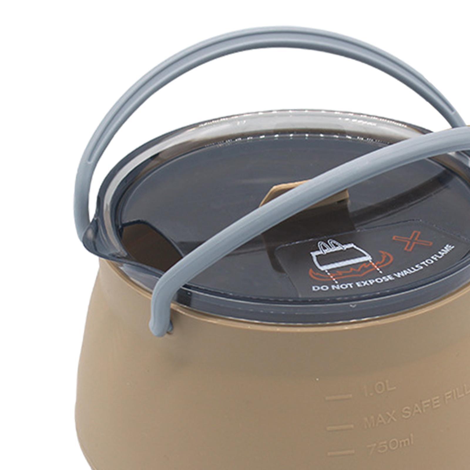折りたたみ式キャンプ用シリコン製調理鍋 旅行用折りたたみケト - Camping Cooking Kettle のレビューと価格