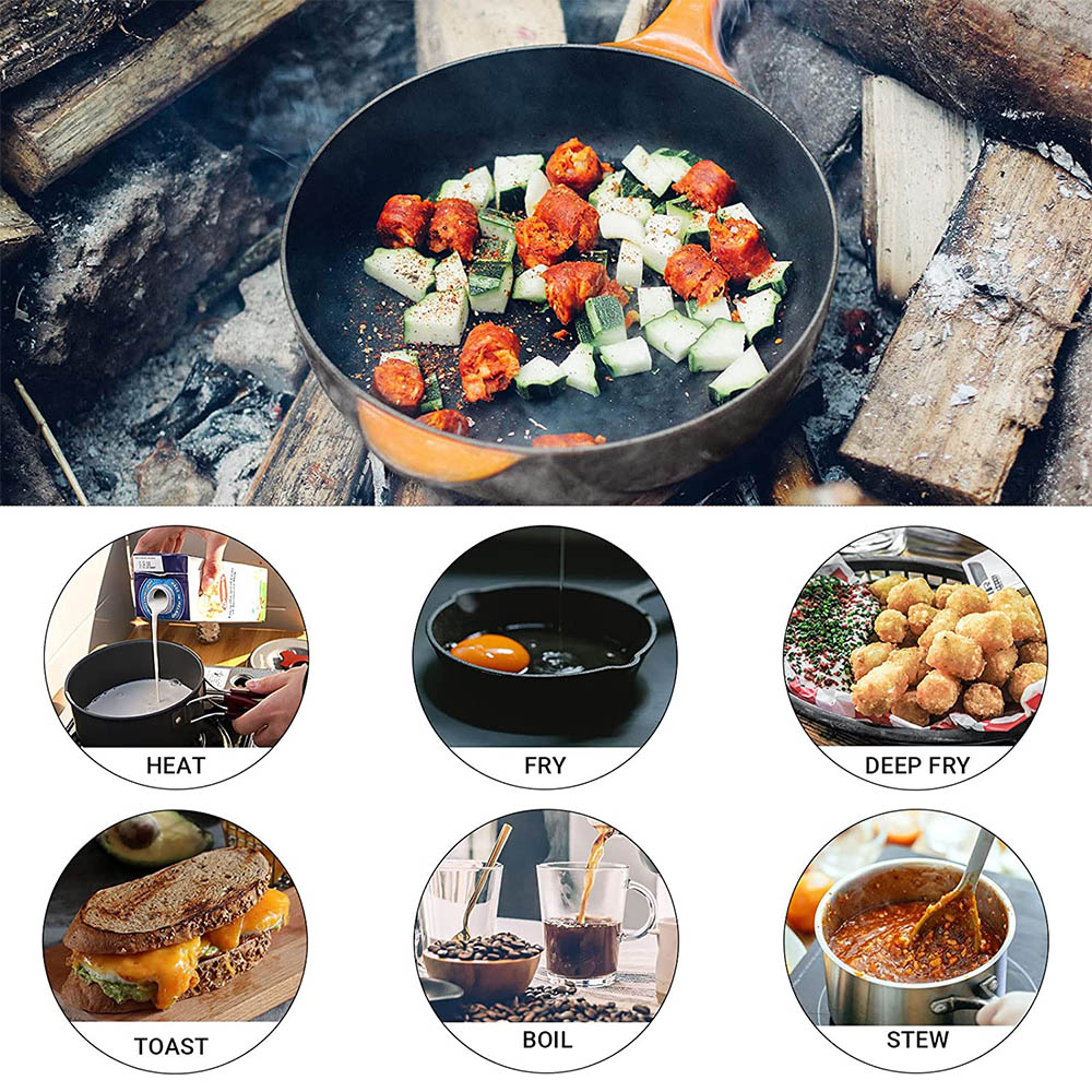 3〜4人用のポータブル屋外調理セット、フライパン、キャンプ鍋 - Camping Cooking Mesh のレビューと価格