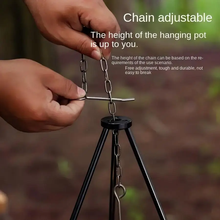 屋外用大型焚き火三脚ポータブルキャンプ焚き火調理鍋吊り下げ三 - Camping Cooking Tripod のレビューと価格