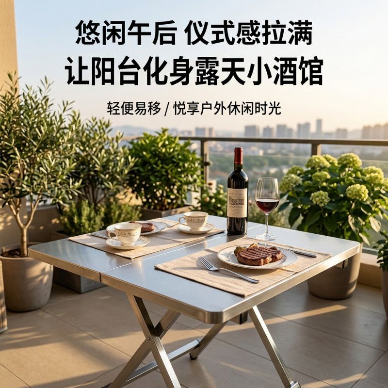 ステンレス製折りたたみ式キャンプテーブル ポータブル頑丈なア - Camping Cooking Table のレビューと価格