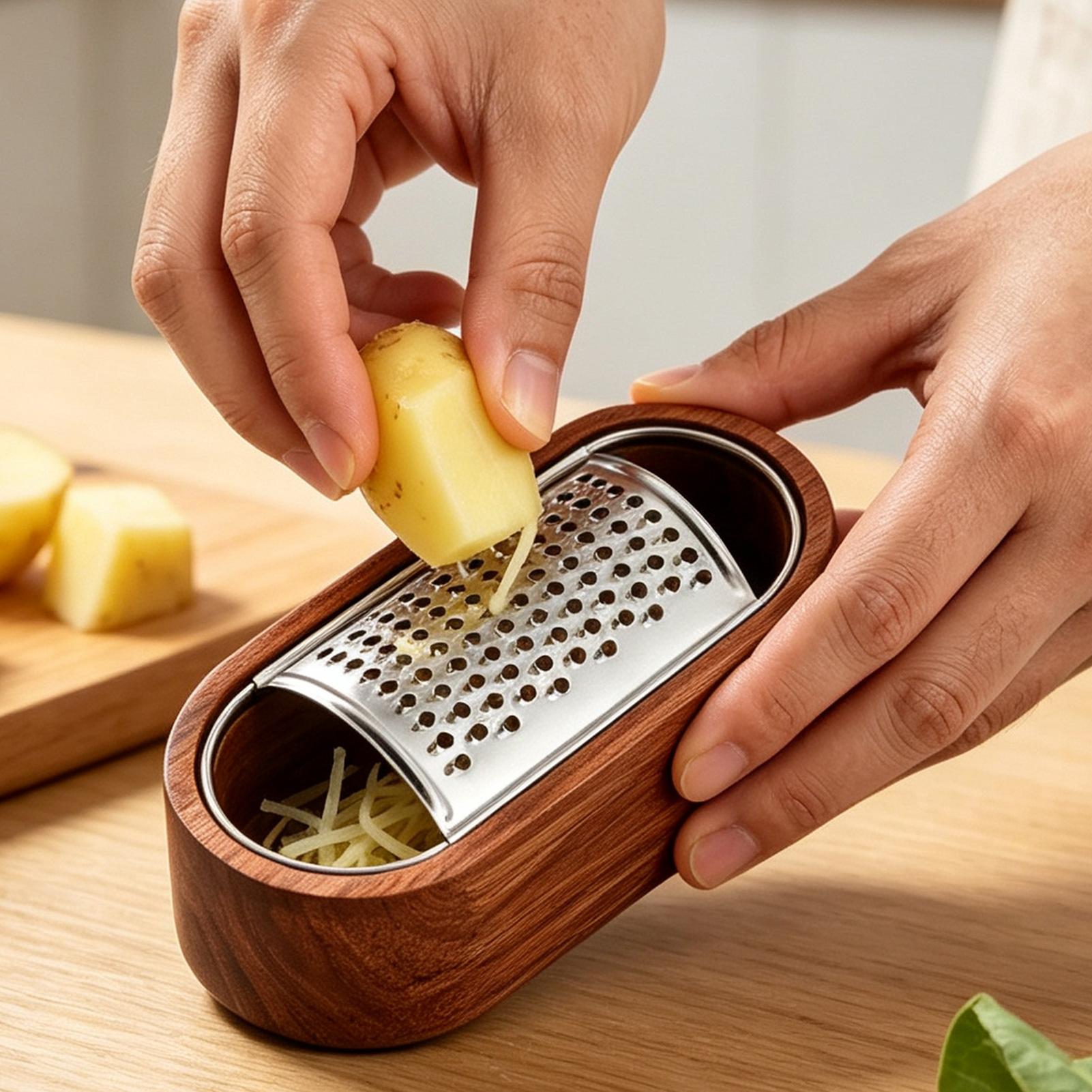 チーズグレーター キッチンシュレッダーガジェット 木製容器付 - Camping Cooking Meals のレビューと価格