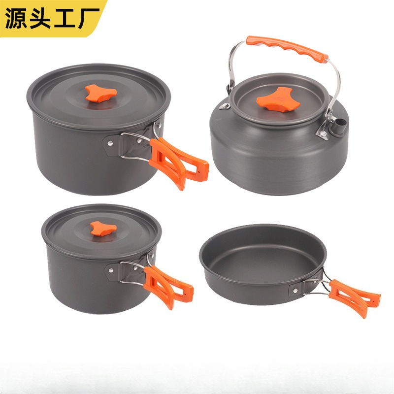 ポータブルアウトドア調理器具セット 4点セット キャンプ ピ - Camping Cooking Kettle のレビューと価格