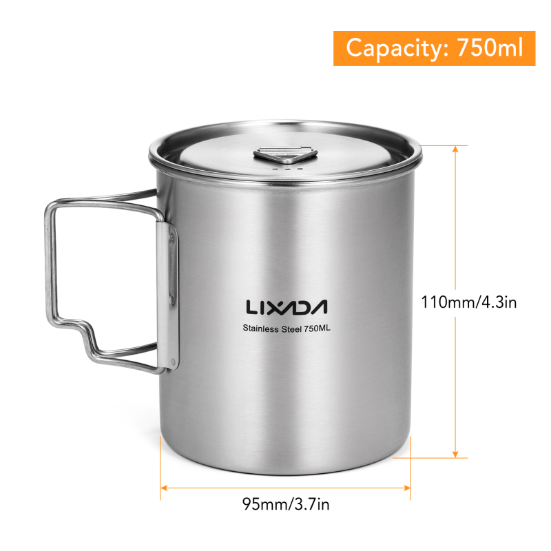 Lixada-折りたたみ式ハンドルと蓋付きステンレススチール - Camping Cooking Mesh のレビューと価格
