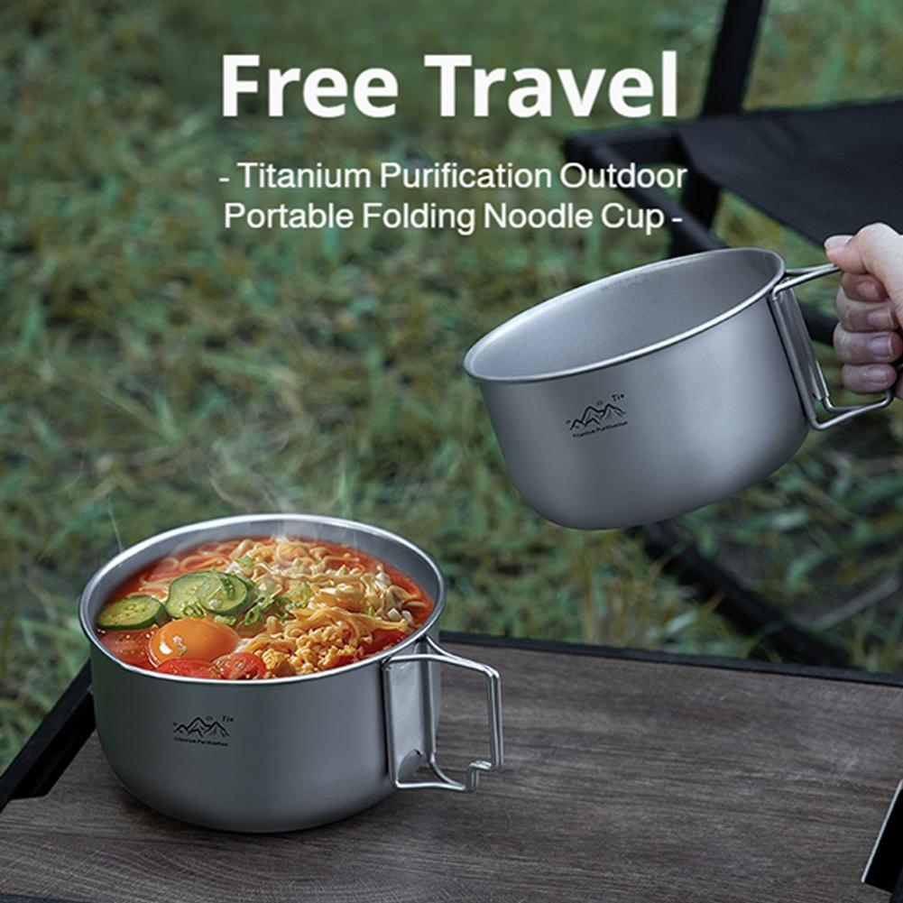 超軽量チタン製バックパッキング調理器具、持ち手付きポータブル - Camping Cooking Kettle のレビューと価格