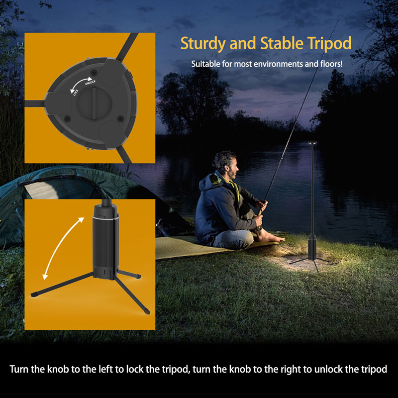 ポータブル伸縮式LEDワークライト、USB充電式、キャンプラ - Camping Cooking Tripod のレビューと価格