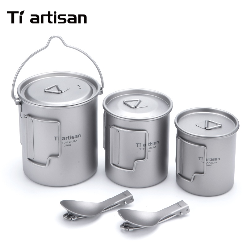 Tiartisan 純チタン超軽量調理器具セット 3 個/5 - Camping Cooking Trangia のレビューと価格