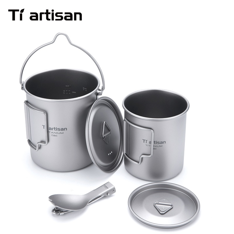 Tiartisan 純チタン超軽量調理器具セット 3 個/5 - Camping Cooking Trangia のレビューと価格