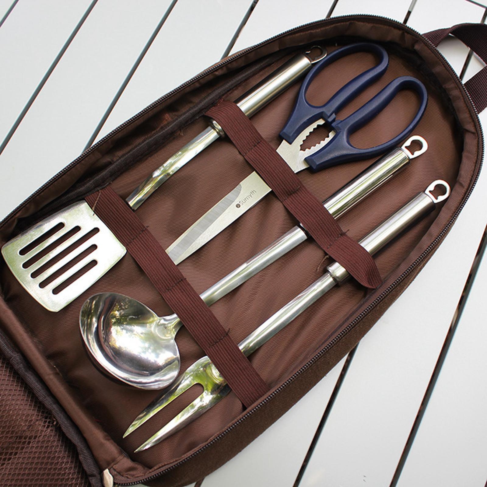 7 個キャンプキッチン用品セットキャリングバッグ付きバーベキ - Camping Cooking Set 2 Person のレビューと価格