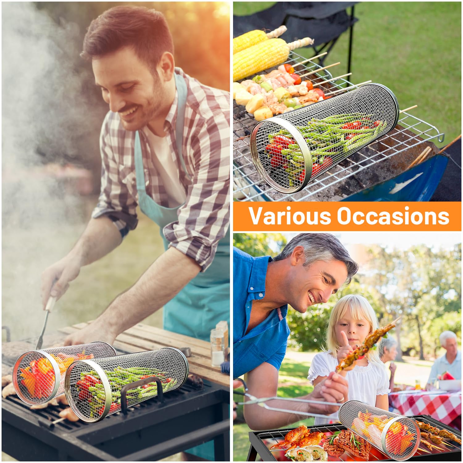 2 個ローリンググリルバスケット屋外グリル用ステンレススチー - Camping Cooking Trangia のレビューと価格