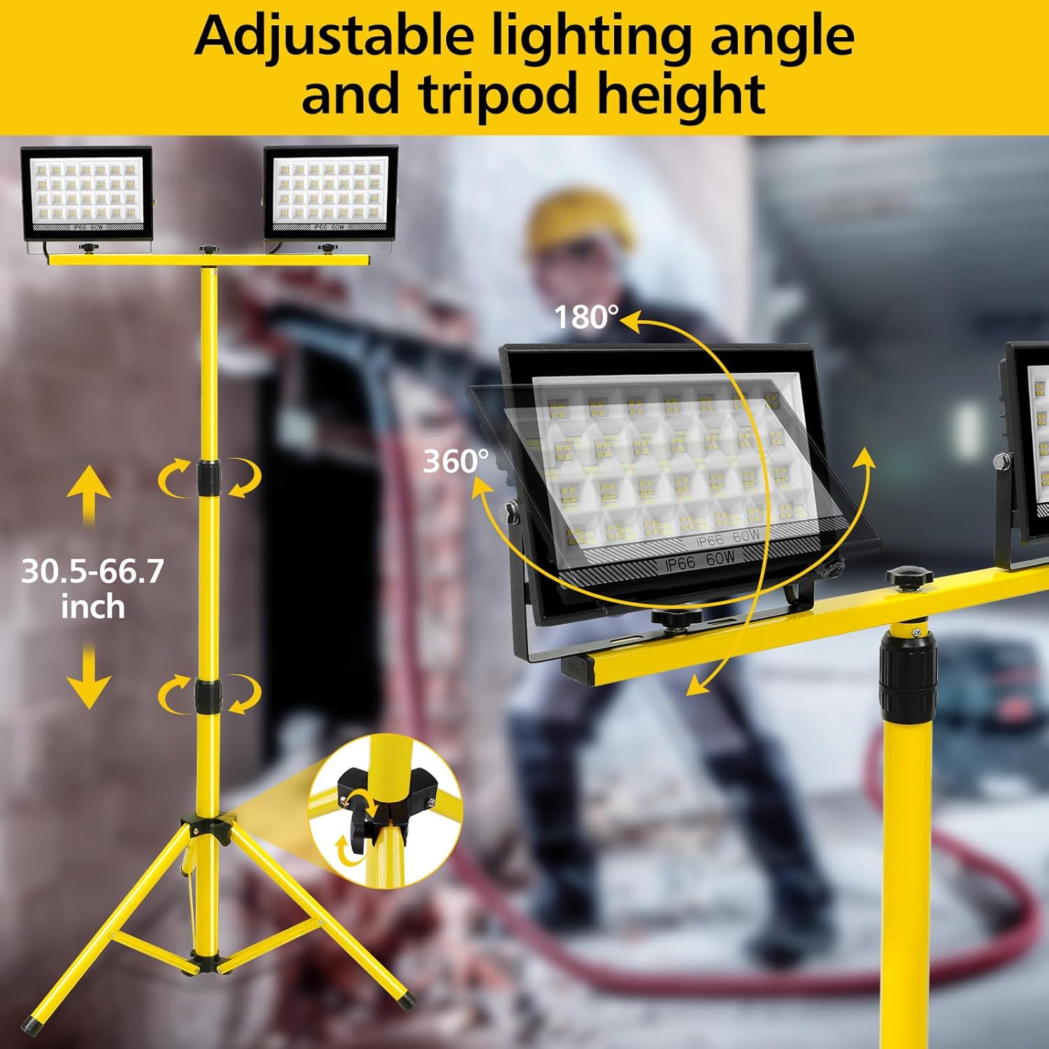 LED作業灯 スタンド付き 調整可能 6000K IP66  - Camping Cooking Tripod のレビューと価格
