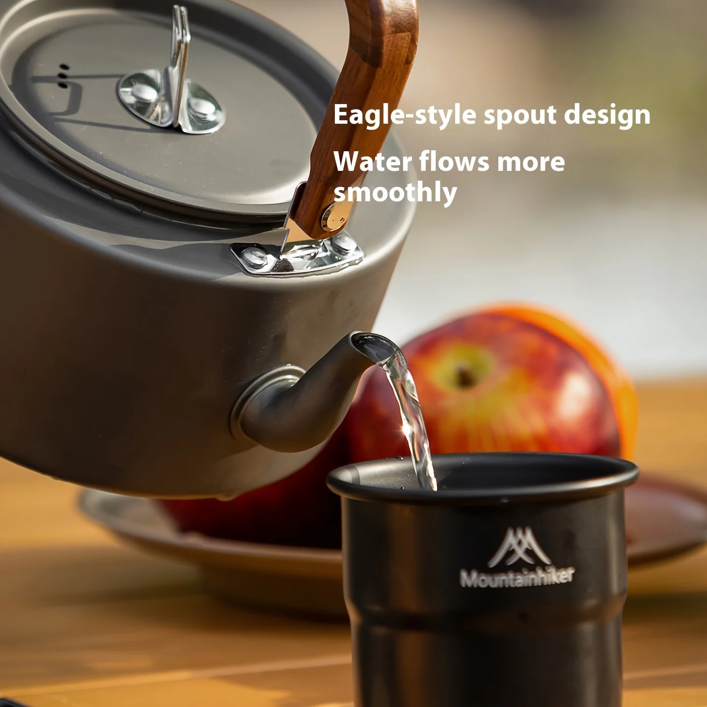 キャンプ用1.4Lティーケトル、アルミニウム合金製、木製ハン - Camping Cooking Set 2 Person のレビューと価格