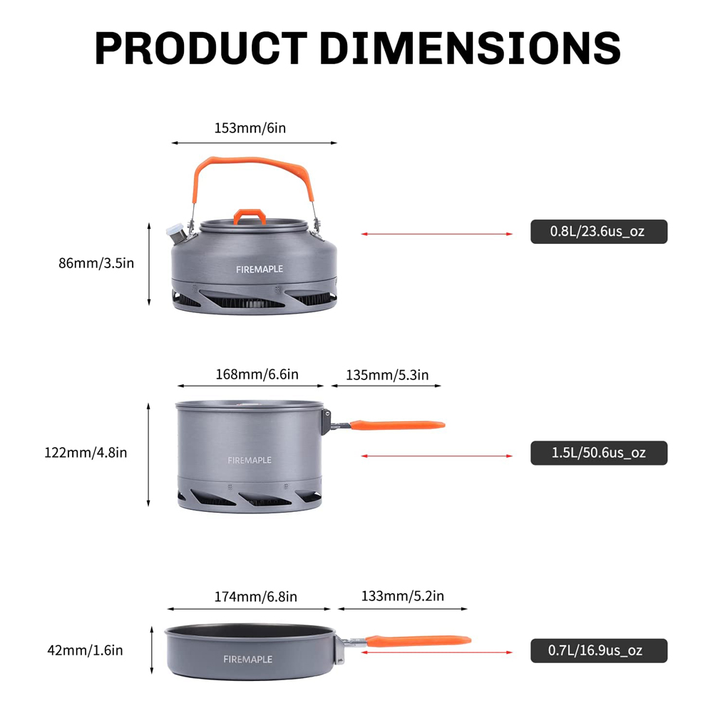 Fire Maple器具ハイキング調理セット熱交換器ポットパ - Camping Cooking Kettle のレビューと価格