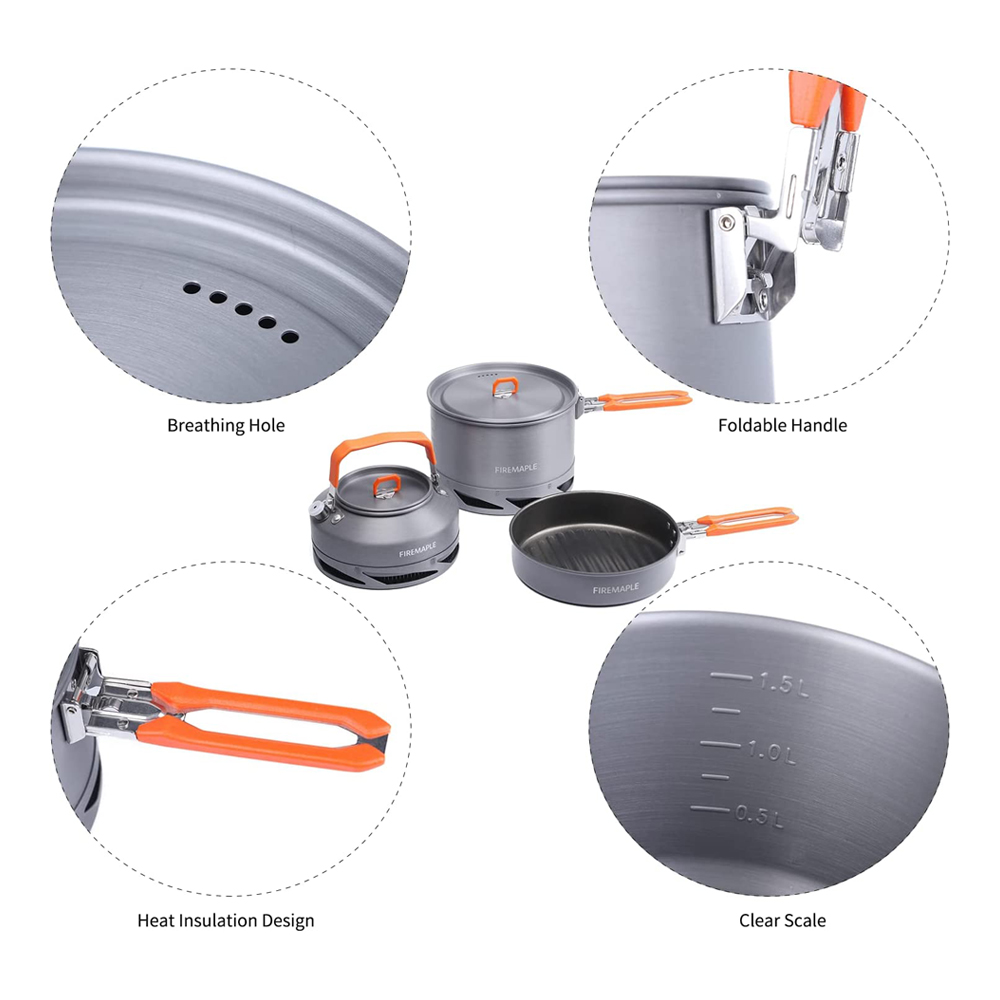 Fire Maple器具ハイキング調理セット熱交換器ポットパ - Camping Cooking Kettle のレビューと価格