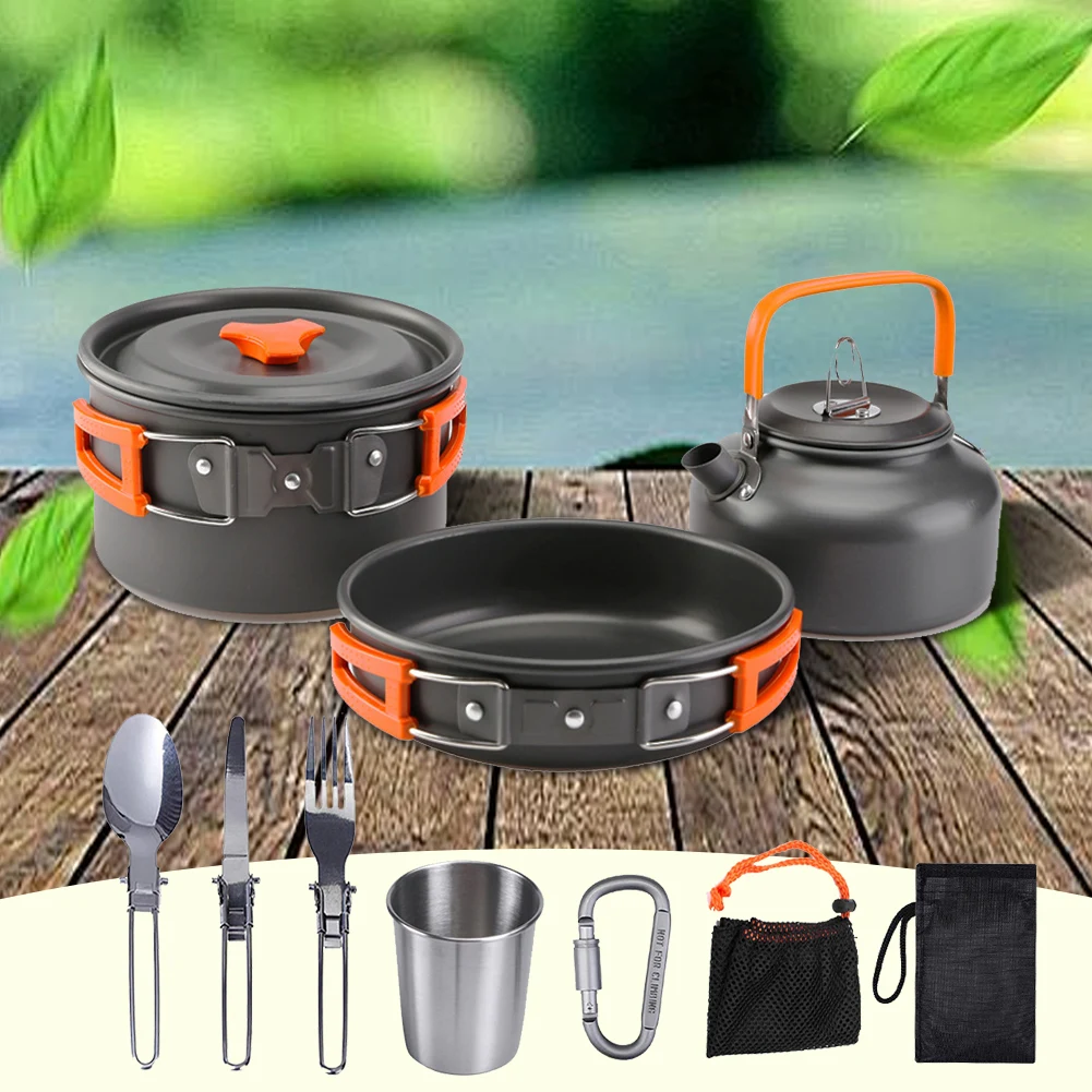 キャンプ調理器具キット ケトル ポット パン クックセット  - Camping Cooking Kettle のレビューと価格