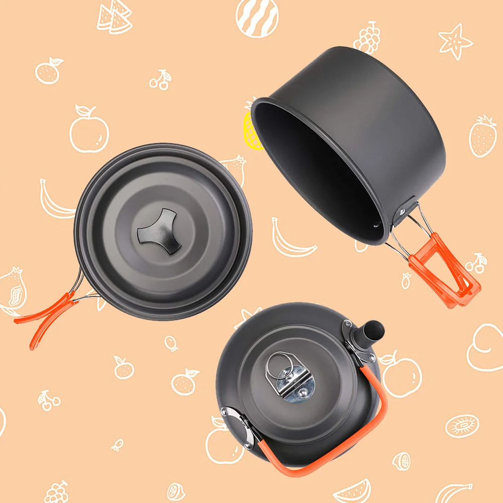 キャンプ調理器具キット ケトル ポット パン クックセット  - Camping Cooking Kettle のレビューと価格