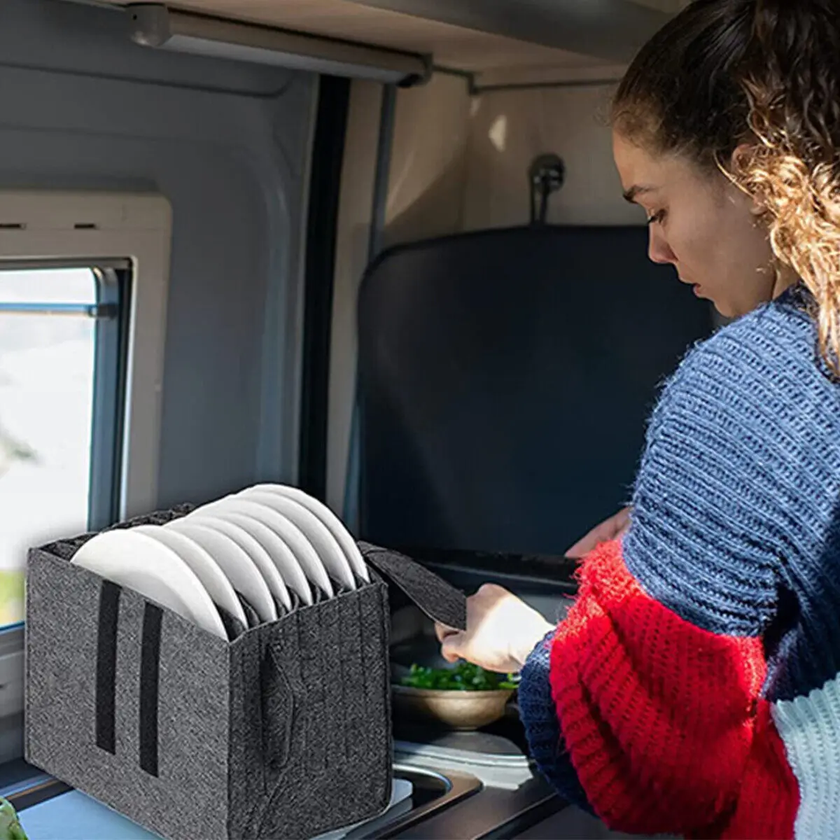 1pc フェルトプレート皿カップ収納袋ホルダー厚みのあるキャ - Camping Cooking Meals のレビューと価格