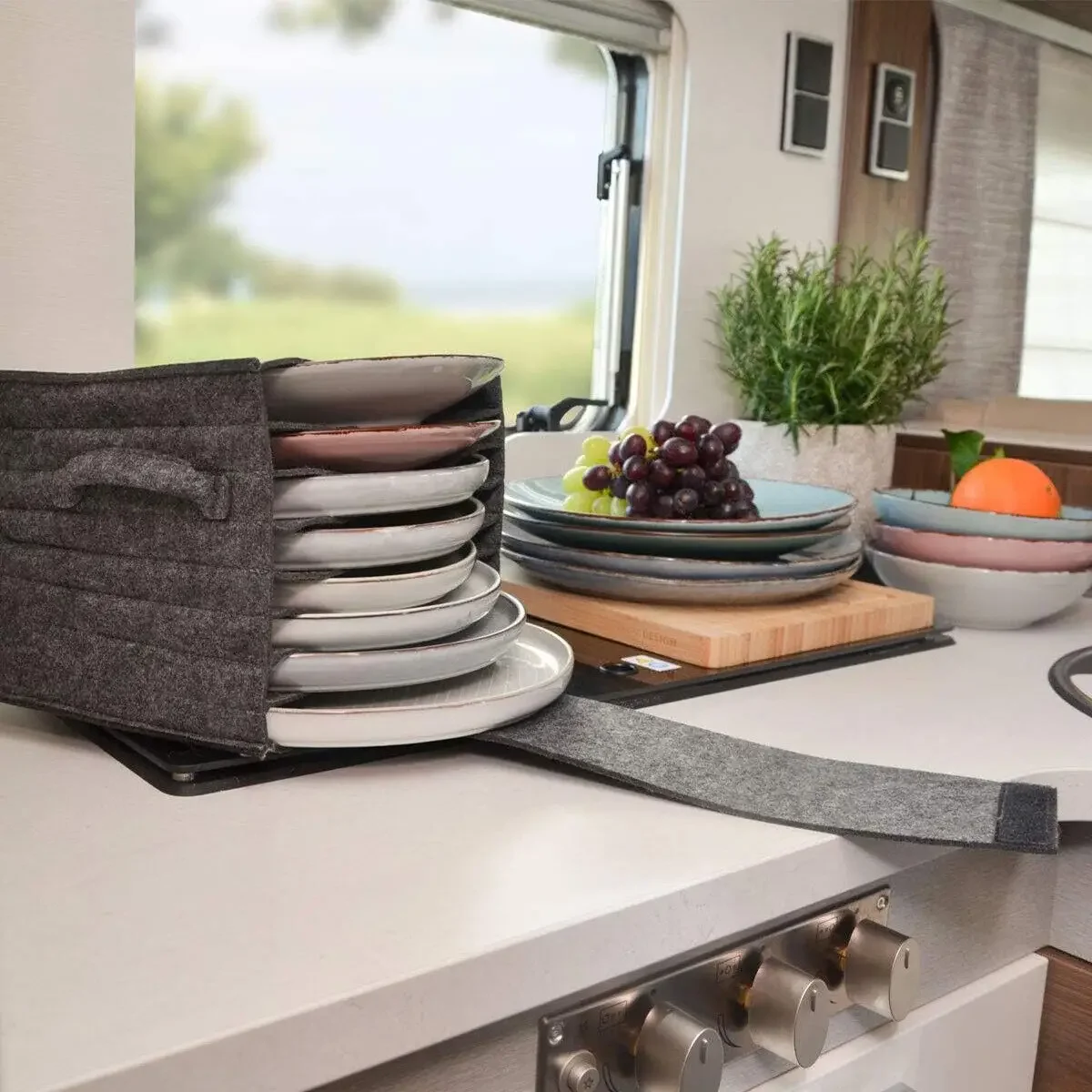 1pc フェルトプレート皿カップ収納袋ホルダー厚みのあるキャ - Camping Cooking Meals のレビューと価格
