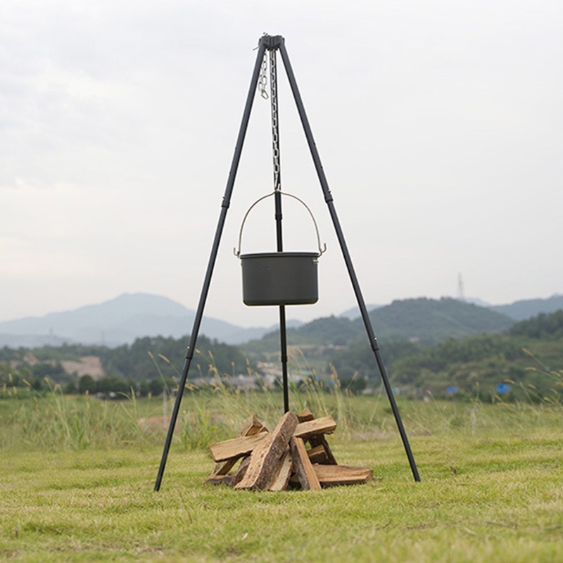 多目的屋外調理三脚耐熱性グリルラックキャンプ用のポータブル付 - Camping Cooking Tripod のレビューと価格