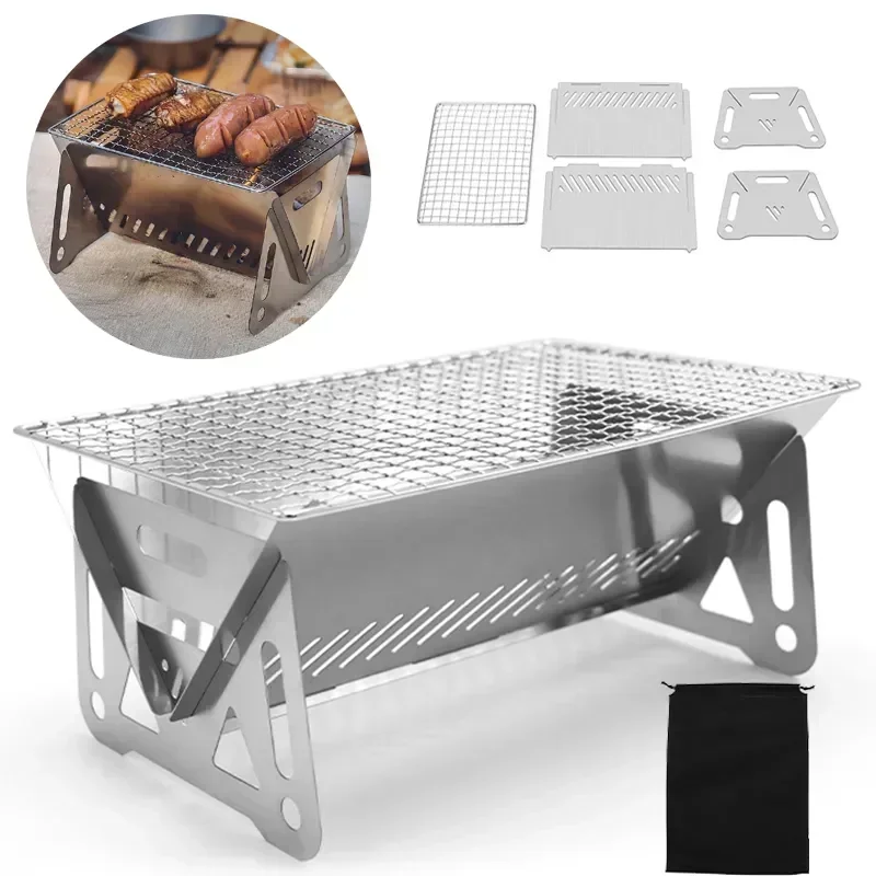 ポータブル折りたたみ式バーベキューグリル暖房ストーブ 多機能 - Camping Cooking Mesh のレビューと価格